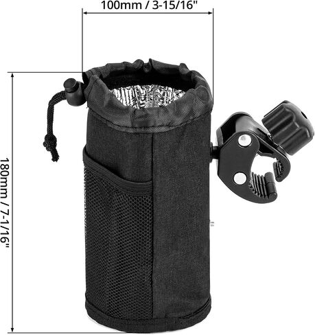 QWORK Motorcycle Cup Holder, Universal 26 Oz Bar Cup Holder, Oxford Fabric Water Bottle Holder with Alligator Clamp, for Motorcycle, ATV, Scooter, Marine Boat, Kayak, Bike, Wheelchair in Saudi Arabia