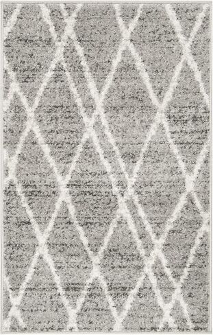 SAFAVIEH Adirondack Collection Runner Rug - 2'1" x 6', Ivory & Silver, Modern Moroccan Design, Non-Shedding & Easy Care, Ideal for High Traffic Areas in Living Room, Bedroom (ADR128B) in Saudi Arabia