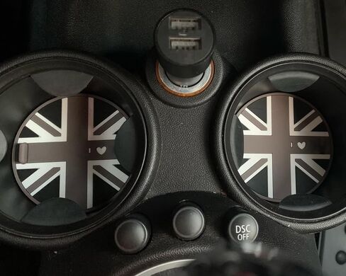 1 Peace of Soft Silicone Cup Holder Mat Coaster for Mini Cooper R50 R52 R53 R61 R60 R55 R56 R57 R58 R59 F54 F55 F56 F57 F60 Clubman Countryman,1 pcs,2.56 in,Union Jack in Saudi Arabia