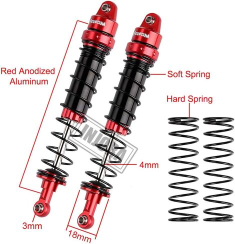 مجموعة ممتص الصدمات INJORA RC 4 قطع مخمدات RC لـ 1/10 RC الزاحف المحوري SCX10 90046 AXI231017 TRX-4 D90 (90 مم) in Saudi Arabia