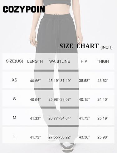 بنطلون رياضي نسائي كاجوال واسع الساق سروال يوجا فضفاض عالي الخصر للركض بنطلون رياضي بجيوب (رمادي-M) in Kuwait