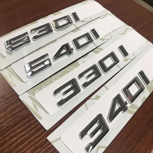 Topzooc 330i شعار فضي الحجم الأصلي بديل لغطاء صندوق السيارة BMW الخلفي شارة شعار رقم الملصق (فضي، 330i) in Kuwait