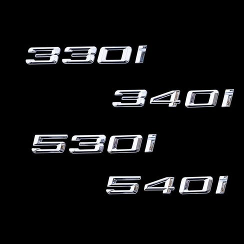 Topzooc 330i شعار فضي الحجم الأصلي بديل لغطاء صندوق السيارة BMW الخلفي شارة شعار رقم الملصق (فضي، 330i) in Kuwait