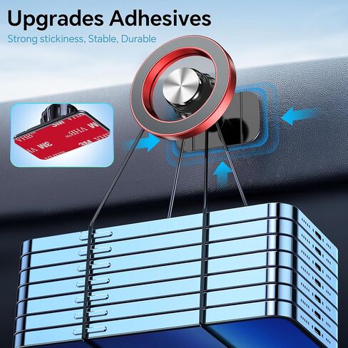 لحامل هاتف iPhone Magsafe، 【20 مغناطيسًا قويًا 】حامل هاتف مغناطيسي للوحة قيادة السيارة، دوران 360 درجة، حامل سيارة آمن بدون استخدام اليدين لجهاز Dash Fit iPhone 14 13 12 Pro Max Plus لحافظة MagSafe in Kuwait