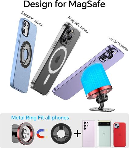 لحامل هاتف iPhone Magsafe، 【20 مغناطيسًا قويًا 】حامل هاتف مغناطيسي للوحة قيادة السيارة، دوران 360 درجة، حامل سيارة آمن بدون استخدام اليدين لجهاز Dash Fit iPhone 14 13 12 Pro Max Plus لحافظة MagSafe in Kuwait