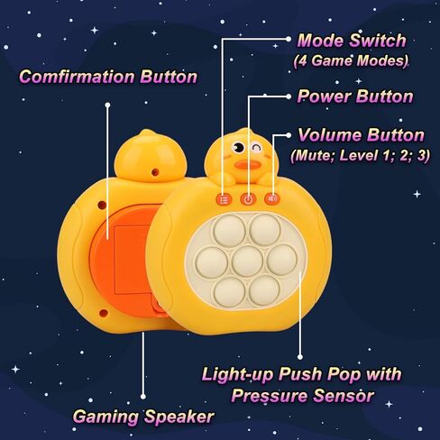 وحدة تحكم دفع سريعة مع تعليقات صوتية فورية | لعبة الدفع السريع المحمولة باليد | لعبة التململ الحسية التعليمية التفاعلية للأطفال والكبار | هدية ممتعة للأطفال 3-12 in Kuwait