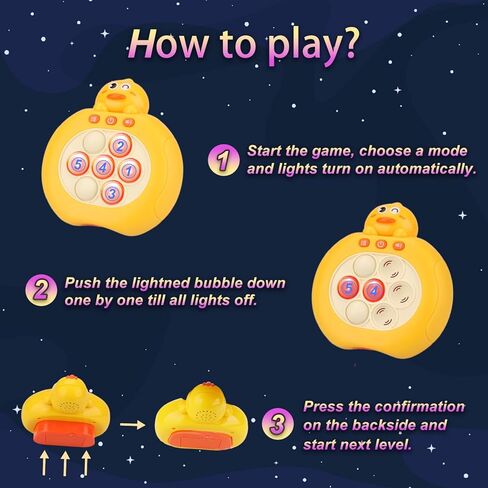 وحدة تحكم دفع سريعة مع تعليقات صوتية فورية | لعبة الدفع السريع المحمولة باليد | لعبة التململ الحسية التعليمية التفاعلية للأطفال والكبار | هدية ممتعة للأطفال 3-12 in Kuwait