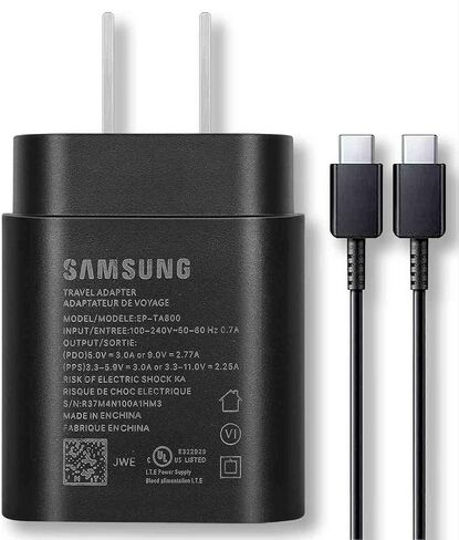 Fast Adaptive Wall Adapter 25W Charger for Samsung Galaxy Tab s8 Ultra with 4FT (1.2M) UrbanX USB C PD Charging and Data Transfer Cable - Black (US Version with Warranty) in Saudi Arabia