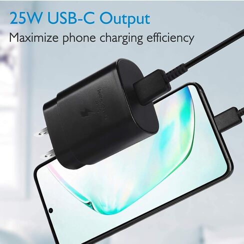 Fast Adaptive Wall Adapter 25W Charger for Samsung Galaxy Tab s8 Ultra with 4FT (1.2M) UrbanX USB C PD Charging and Data Transfer Cable - Black (US Version with Warranty) in Saudi Arabia