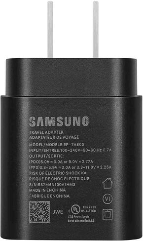 Fast Adaptive Wall Adapter 25W Charger for Samsung Galaxy Tab s8 Ultra with 4FT (1.2M) UrbanX USB C PD Charging and Data Transfer Cable - Black (US Version with Warranty) in Saudi Arabia
