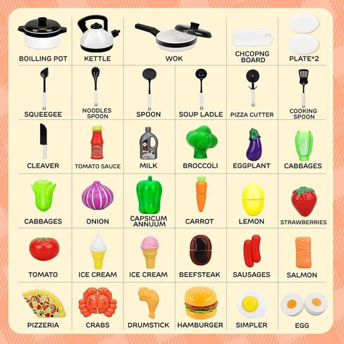 STEAM Life Play ملحقات المطبخ لعبة لعب الطعام هدايا للفتيات من عمر 3 4 سنوات - مجموعة مطبخ للأطفال الصغار للأواني والمقالي للأطفال، مجموعة لعب المطبخ للأطفال، ألعاب مطبخ لعب وهمية للأطفال الصغار، هدايا للبنات والأولاد in Kuwait