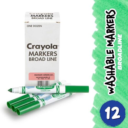 Crayola Washable Markers - Black (12ct), Kids Broad Line Markers, Bulk Markers for Classrooms & Teachers in Kuwait