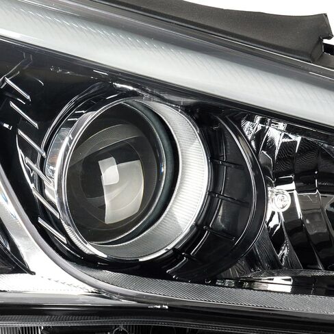 مجموعة المصابيح الأمامية PHILTOP، استبدال المصابيح الأمامية السوداء المتوافقة مع Sonata 2015-2017 عاكس كهرماني شفاف لون العدسة in Saudi Arabia