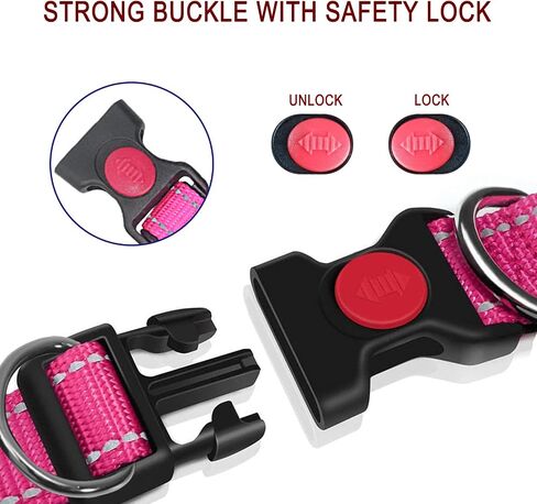 3pcs Reflective Dog Collar,Soft Neoprene Padded Breathable Nylon Pet Collar,Adjustable Nylon Pet Collars for Small Medium Large Dogs （S） in Saudi Arabia