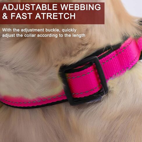 3pcs Reflective Dog Collar,Soft Neoprene Padded Breathable Nylon Pet Collar,Adjustable Nylon Pet Collars for Small Medium Large Dogs （S） in Saudi Arabia