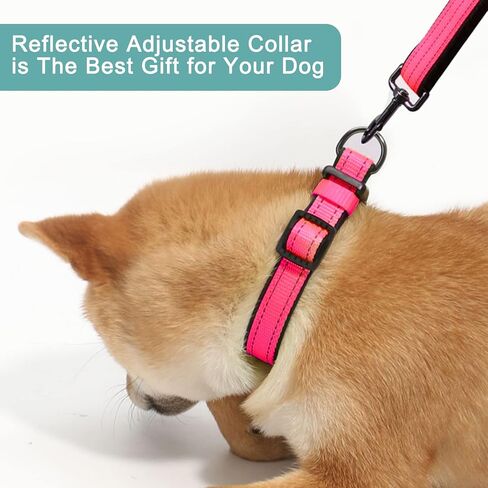 3pcs Reflective Dog Collar,Soft Neoprene Padded Breathable Nylon Pet Collar,Adjustable Nylon Pet Collars for Small Medium Large Dogs （S） in Saudi Arabia