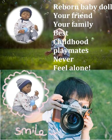 دمى أطفال تولد من جديد من الأولاد الأمريكيين من أصول أفريقية سوداء اللون من الفينيل السيليكوني الواقعي مقاس 22 بوصة مصنوعة يدويًا ومرجحة وعيون لطيفة مغلقة أثناء النوم in Kuwait