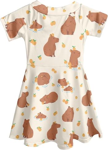 UNICEU Girls Fashion Off Shoulder Midi Dress, Knee Length, Casual Short Sleeve Swing Dress, Age 3-14 Years in Saudi Arabia