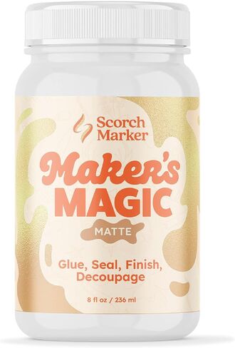 MAKER'S MAGIC من Scorch Marker، الكل في واحد، متعدد الأغراض، مانع تسرب ديكوباج بقاعدة مائية، غراء، ولمسة نهائية للحرف اليدوية والمشروعات الفنية في أسرع وقت للتجفيف والمعالجة. لمسة نهائية لامعة، 8 أونصة (3 عبوات) in Kuwait