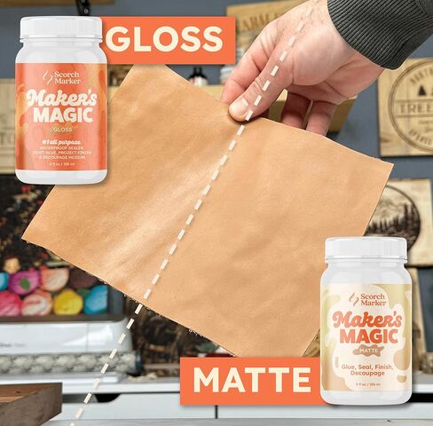 MAKER'S MAGIC من Scorch Marker، الكل في واحد، متعدد الأغراض، مانع تسرب ديكوباج بقاعدة مائية، غراء، ولمسة نهائية للحرف اليدوية والمشروعات الفنية في أسرع وقت للتجفيف والمعالجة. لمسة نهائية لامعة، 8 أونصة (3 عبوات) in Kuwait