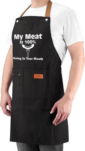 Gifts for Boyfriend, Fathers Day Husband Gifts from Wife, Birthday Gifts, Valentines Day Gifts for Him, Naughty Gifts for Men, Anniversary Mens Funny Gifts Gag Gifts - Kitchen Chef Apron with Pockets in Saudi Arabia