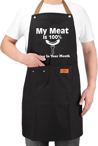 Gifts for Boyfriend, Fathers Day Husband Gifts from Wife, Birthday Gifts, Valentines Day Gifts for Him, Naughty Gifts for Men, Anniversary Mens Funny Gifts Gag Gifts - Kitchen Chef Apron with Pockets in Saudi Arabia