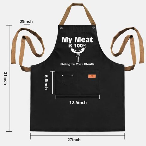 Gifts for Boyfriend, Fathers Day Husband Gifts from Wife, Birthday Gifts, Valentines Day Gifts for Him, Naughty Gifts for Men, Anniversary Mens Funny Gifts Gag Gifts - Kitchen Chef Apron with Pockets in Saudi Arabia