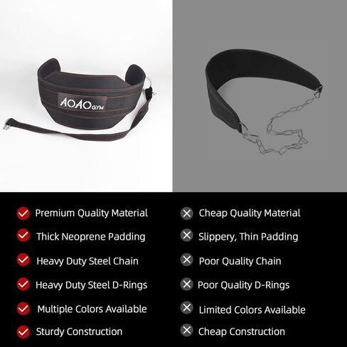 Dip Belt for Weight Lifting, Dip Belt with Chain for Men, Gym Workout Pull Up Dipping Belt for Powerlifting, Squat, Bodybuilding, Strength Training, Weighted Belt for Dips in Saudi Arabia