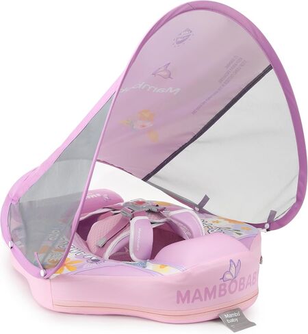 GENTEACO أحدث Mambobaby Baby Swim Float مع مظلة غير قابلة للنفخ لحمام السباحة للرضع مع ذيل 3-24 شهرًا تجنب الوجه الصلب والمواد الصديقة للبشرة للأطفال الصغار الأولاد والبنات in Kuwait