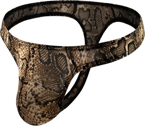 Men's Ice Silk Thong Leopard Low Rise Bikini Briefs Underwear in Saudi Arabia