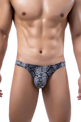 Men's Ice Silk Thong Leopard Low Rise Bikini Briefs Underwear in Saudi Arabia
