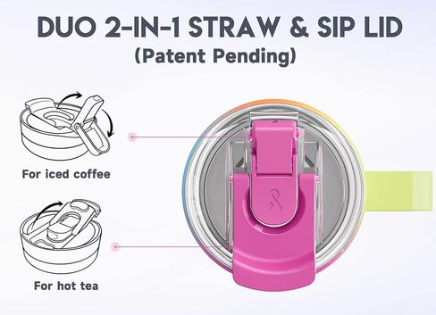 Meoky 40oz Tumbler with Handle, Stainless Steel Travel Mug with 2-in-1 Straw and Sip Lid, Vacuum Insulated Coffee Mug, 100% Leak Proof, Keeps Cold for 34 Hours or Hot for 10 Hours (Carnival) in Saudi Arabia