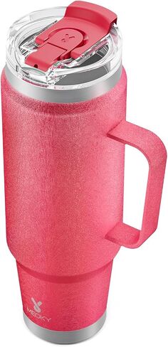 Meoky 40oz Tumbler with Handle, Stainless Steel Travel Mug with 2-in-1 Straw and Sip Lid, Vacuum Insulated Coffee Mug, 100% Leak Proof, Keeps Cold for 34 Hours or Hot for 10 Hours (Carnival) in Saudi Arabia
