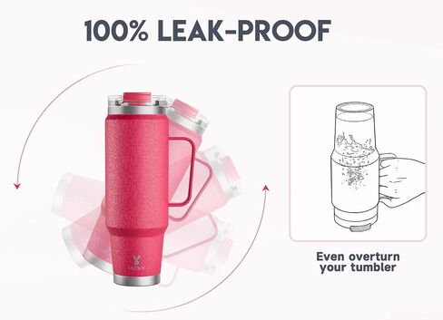 Meoky 40oz Tumbler with Handle, Stainless Steel Travel Mug with 2-in-1 Straw and Sip Lid, Vacuum Insulated Coffee Mug, 100% Leak Proof, Keeps Cold for 34 Hours or Hot for 10 Hours (Carnival) in Saudi Arabia
