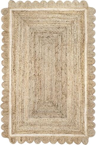 nuLOOM Tera Petals Solid 2x8 Jute Runner Rug for Dining Room Rug Neutral Rug Living Room Rug Entryway Hallway Kitchen, Blue/Ivory in Saudi Arabia