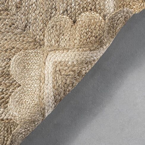 nuLOOM Tera Petals Solid 2x8 Jute Runner Rug for Dining Room Rug Neutral Rug Living Room Rug Entryway Hallway Kitchen, Blue/Ivory in Saudi Arabia