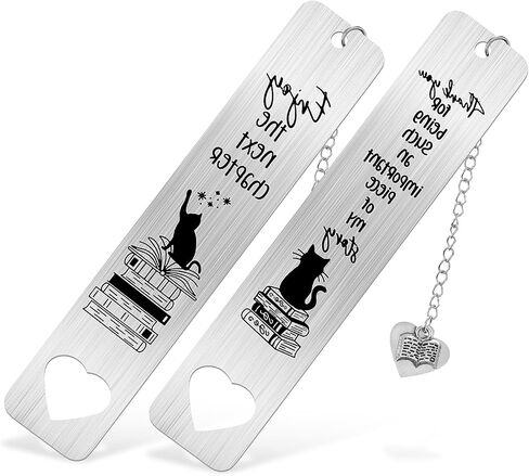 2 Pcs Cat Bookmark,Metal Bookmarks,Inspiring Words to Show Your Love,Funny Bookmark,Inspirational Bookmarks for Women Graduation Gifts,Confirmation Gifts for Teenage Girl Boy in Saudi Arabia