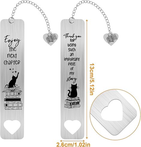 2 Pcs Cat Bookmark,Metal Bookmarks,Inspiring Words to Show Your Love,Funny Bookmark,Inspirational Bookmarks for Women Graduation Gifts,Confirmation Gifts for Teenage Girl Boy in Saudi Arabia