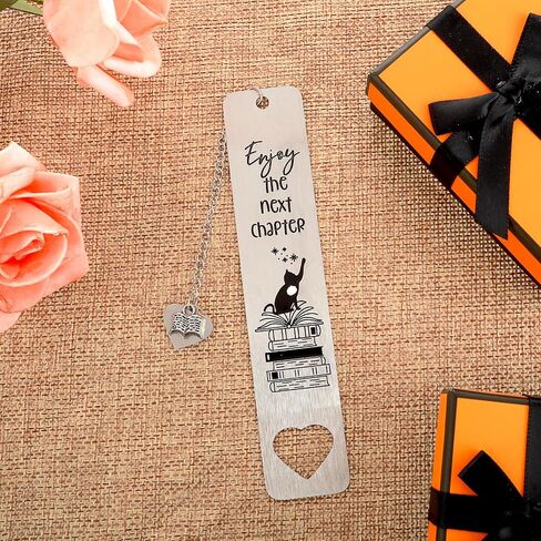 2 Pcs Cat Bookmark,Metal Bookmarks,Inspiring Words to Show Your Love,Funny Bookmark,Inspirational Bookmarks for Women Graduation Gifts,Confirmation Gifts for Teenage Girl Boy in Saudi Arabia