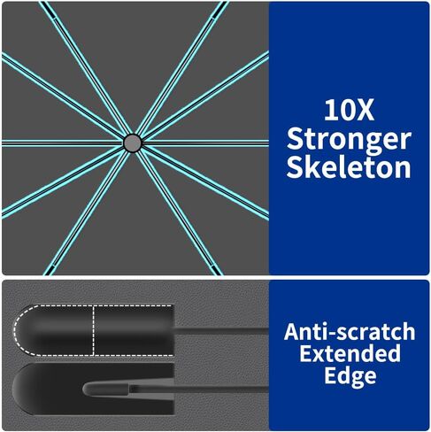 Umbrella Sunshade for Car Windshield Reflector Heat and UV Rays to Keep Vehicle Cool Foldable Car Umbrella Cover Fit for Front Window (Laser Silver) in Saudi Arabia