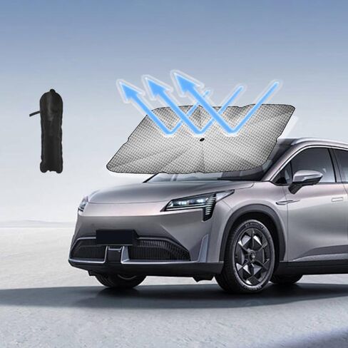 Umbrella Sunshade for Car Windshield Reflector Heat and UV Rays to Keep Vehicle Cool Foldable Car Umbrella Cover Fit for Front Window (Laser Silver) in Saudi Arabia