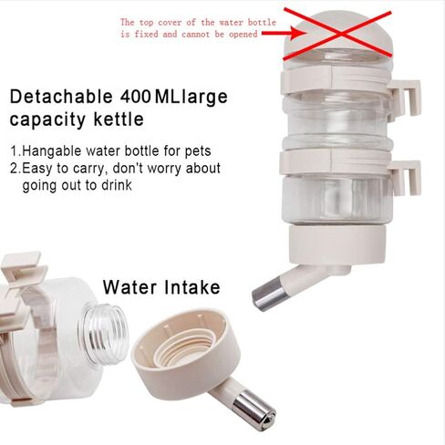 قطعتان من زجاجة مياه للكلاب، 400 مل على شكل أرنب الهامستر والقطط بدون تنقيط، حاوية زجاجة مياه سعة 15 أونصة للحيوانات الصغيرة in Kuwait