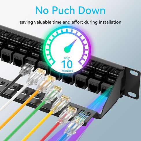 Patch Panel 48 Port Cat6 with Coupler Keystone, Cat6 Network Patch Panel 10G No Punch Down, Time-Saver Ethernet 2U Rj45 Patch Panel with Sturdy Back Bar, Rackmount 19 Inch Coupler Patch Panel in Saudi Arabia