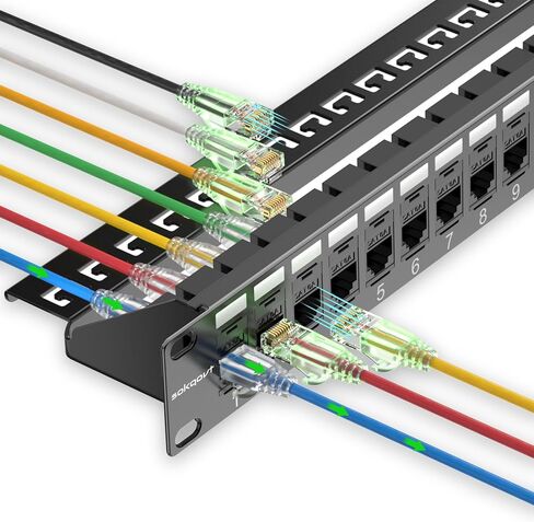 Patch Panel 48 Port Cat6 with Coupler Keystone, Cat6 Network Patch Panel 10G No Punch Down, Time-Saver Ethernet 2U Rj45 Patch Panel with Sturdy Back Bar, Rackmount 19 Inch Coupler Patch Panel in Saudi Arabia