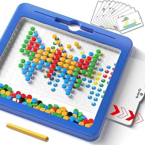Large Magnetic Dots Board for Toddlers, Magnetic Drawing Board for Kids, Magnetic Dot Art with Magnetic Pen, Montessori Preschool Education Travel Toys for Kids Boys Girls Age 2 3 4 5 6 7 8 Years Old in Kuwait