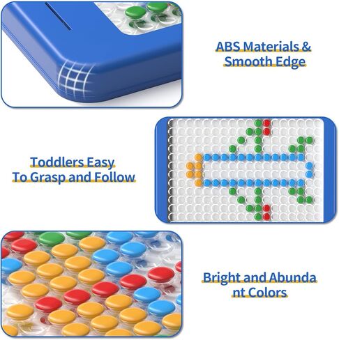 Large Magnetic Dots Board for Toddlers, Magnetic Drawing Board for Kids, Magnetic Dot Art with Magnetic Pen, Montessori Preschool Education Travel Toys for Kids Boys Girls Age 2 3 4 5 6 7 8 Years Old in Kuwait