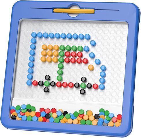 Large Magnetic Dots Board for Toddlers, Magnetic Drawing Board for Kids, Magnetic Dot Art with Magnetic Pen, Montessori Preschool Education Travel Toys for Kids Boys Girls Age 2 3 4 5 6 7 8 Years Old in Kuwait