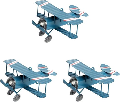 Dechous 3pcs ديكور المنزل خمر الرجعية طائرة الحرف نموذج طائرة طائرة قلادة اللعب المعدنية زخرفة الطائرة نماذج معدنية لعبة صغيرة خمر نموذج طائرة الزخرفية زخرفة المنزلية in Kuwait