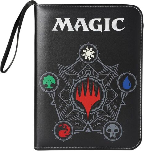 Leatherette 4 Pocket Trading Card Binder Album Holder Pages Folder Protector for Magic Trading Cards TCG - Toploading 3 Ring Zip MTG Card Binder Album 400 in Kuwait