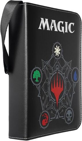 Leatherette 4 Pocket Trading Card Binder Album Holder Pages Folder Protector for Magic Trading Cards TCG - Toploading 3 Ring Zip MTG Card Binder Album 400 in Kuwait